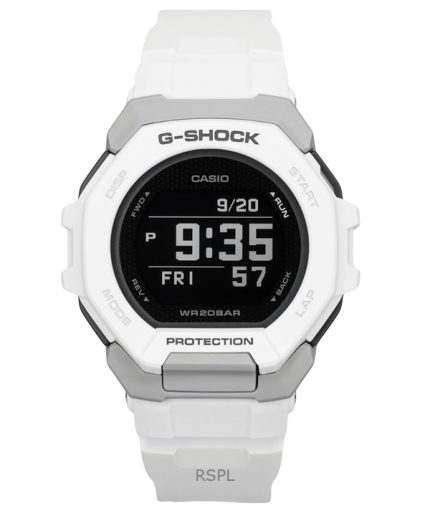 Casio G-Shock G-Squad Digital Smartphone Link White Bio-Based Resin Quartz GBD-300-7 200M Men's Watch