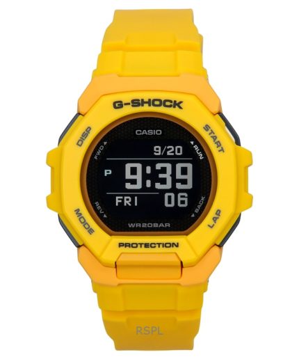 Casio G-Shock G-Squad Digital Smartphone Link Yellow Bio-Based Resin Quartz GBD-300-9 200M Men's Watch