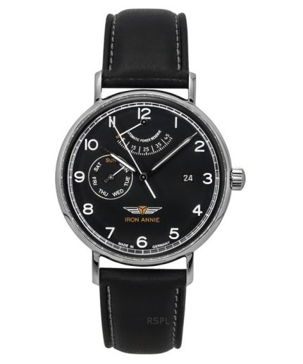 Iron Annie Amazonas Impression Leather Strap Black Dial Automatic 59602 Men's Watch