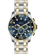 Invicta Pro Diver Scuba Chronograph Two Tone Stainless Steel Blue Dial Quartz 26082 100M Mens Watch