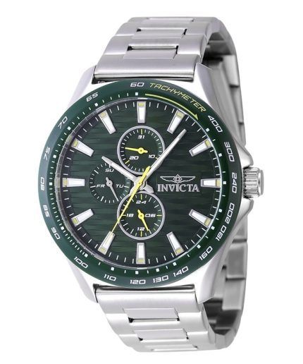 Invicta Racing Stainless Steel Green Dial Quartz 47549 Mens Watch