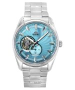 Orient Classic Contemporary Stainless Steel Light Blue Open Heart Dial Automatic RA-AR0009L Men's Watch