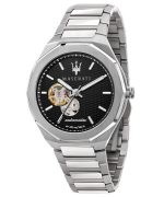 Refurbished Maserati Stile Open Heart Black Dial Stainless Steel Automatic R8823142002 100M Men's Watch