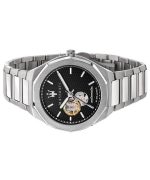 Refurbished Maserati Stile Open Heart Black Dial Stainless Steel Automatic R8823142002 100M Men's Watch