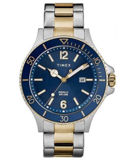 Refurbished Timex Harborside Blue Dial Two Tone Stainless Steel Quartz TWG019600 Men's Watch