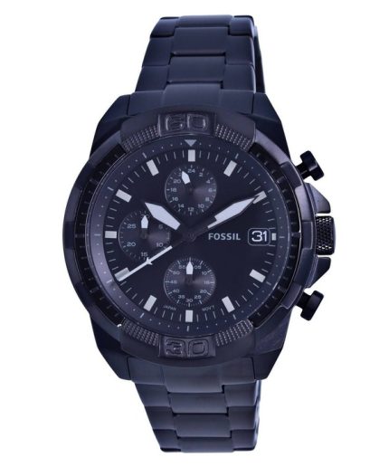 Refurbished Fossil Bronson Chronograph Stainless Steel Black Dial Quartz FS5853 Men's Watch