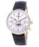 Refurbished Zeppelin LZ 129 Hindenburg Moon Phase Silver Dial Germany Made Quartz 70381 Men's Watch