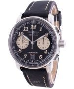 Refurbished Zeppelin LZ127 Chronograph Leather Strap Black Dial Quartz 86743 Men's Watch