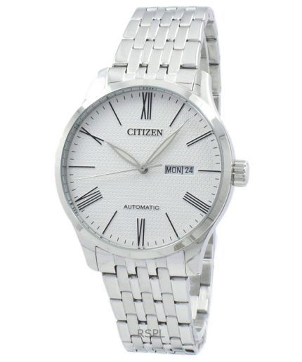 Refurbished Citizen Stainless Steel White Textured Dial Automatic NH8350-59A Men's Watch