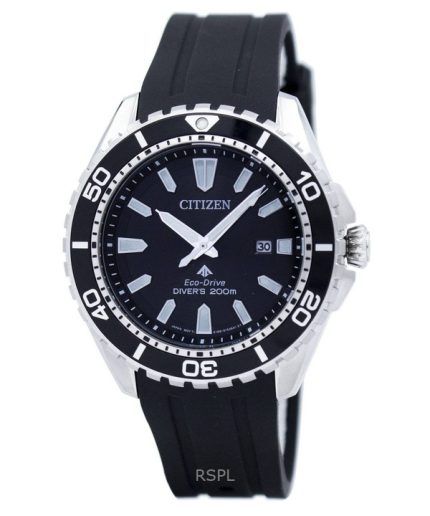 Refurbished Citizen Promaster Polyurethane Strap Black Dial Diver's Eco-Drive BN0190-15E 200M Men's Watch