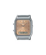 Casio Vintage Analog Digital Light Copper Dial Dual time Quartz AQ-230A-4AMQY Unisex Watch