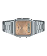 Casio Vintage Analog Digital Light Copper Dial Dual time Quartz AQ-230A-4AMQY Unisex Watch