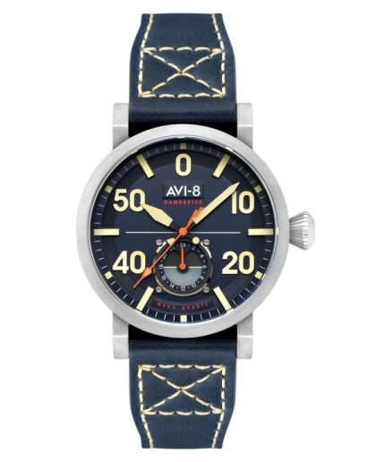 AVI-8 Dambuster Chadwick Meca-Quartz Cobalt Blue Leather Strap Blue Dial AV-4113-01 Men's Watch