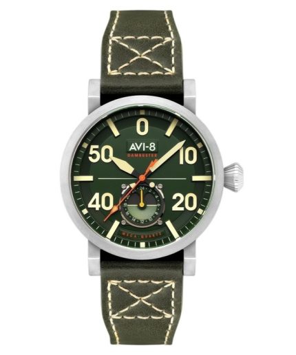 AVI-8 Dambuster Chadwick Meca-Quartz Forest Green Leather Strap Green Dial AV-4113-02 Men's Watch