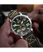 AVI-8 Dambuster Chadwick Meca-Quartz Forest Green Leather Strap Green Dial AV-4113-02 Men's Watch