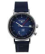 Bauhaus Classic Blue Leather Strap Dark Blue Dial Solar 21123 Men's Watch