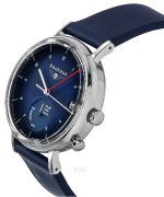 Bauhaus Classic Blue Leather Strap Dark Blue Dial Solar 21123 Men's Watch