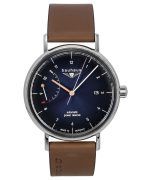 Bauhaus Classic Leather Strap Dark Blue Dial Automatic 21603 Men's Watch