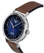 Bauhaus Classic Leather Strap Dark Blue Dial Automatic 21603 Men's Watch