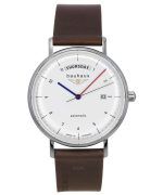 Bauhaus Classic Leather Strap White Dial Automatic 21621 Men's Watch