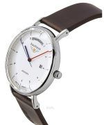 Bauhaus Classic Leather Strap White Dial Automatic 21621 Men's Watch