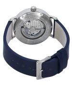 Bauhaus Classic Blue Leather Strap Dark Blue Open Heart Dial Automatic 21663 Men's Watch