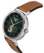 Bauhaus Classic Leather Strap Dark Green Open Heart Dial Automatic 21664 Men's Watch