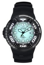 Citizen Promaster PU Strap Green Dial Eco-Drive Divers BJ8055-04X 300M Mens Watch