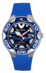 Citizen Promaster PU Strap Blue Dial Eco-Drive Divers BN0238-02L 200M Mens Watch