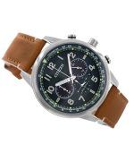 Citizen Eco-Drive Chronograph Leather Strap Green Dial CA4420-21X 100M Mens Watch