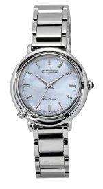 Citizen L Arcly Diamond Accent Stainless Steel Mother Of Pearl Dial Eco-Drive EM1090-60D Womens Watch With Extra Strap