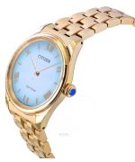 Citizen L Rose Gold Tone Stainless Steel Light Green Dial Eco-Drive EM1143-81X Women's Watch