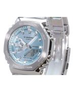 Casio G-Shock G-Steel Analog Digital Stainless Steel Light Blue Dial Quartz GM-2110D-2A 200M Men's Watch