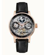 Ingersoll The Jazz Moon Phase Leather Strap Black Skeleton Dial Automatic I07705 Men's Watch