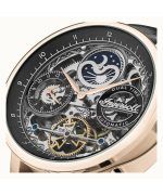 Ingersoll The Jazz Moon Phase Leather Strap Black Skeleton Dial Automatic I07705 Men's Watch