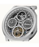 Ingersoll The Arc Moon Phase Stainless Steel Silver Skeleton Dial Automatic I16002 Men's Watch