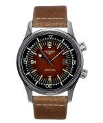 Longines Legend Diver Leather Strap Brown Dial Automatic L3.774.4.60.2 300M Men's Watch