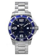 Longines Hydroconquest Stainless Steel Sunray Blue Dial Automatic Diver's L3.781.4.96.6 300M Men's Watch