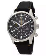 Seiko Discover More Sport Chronograph Nylon Strap Black Dial Quartz SSB449P1 100M Men's Watch