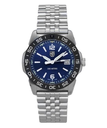 Luminox Pacific Diver Ripple Stainless Steel Blue Dial Quartz XS.3123M.SET.1 200M Men's Watch With Extra Strap