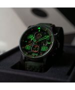 AVI-8 Hawker Typhoon Coningham Chronograph Harding Leather Strap Green Dial Quartz AV-4093-0D Men's Watch