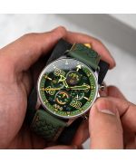 AVI-8 Hawker Typhoon Coningham Chronograph Harding Leather Strap Green Dial Quartz AV-4093-0D Men's Watch