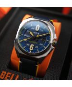 AVI-8 Bell X-1 Machbuster Automatic Catalina Blue Leather Strap Blue Dial AV-4115-03 Men's Watch