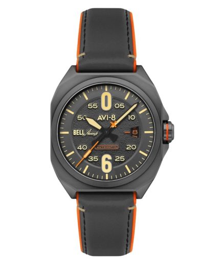 AVI-8 Bell X-1 Machbuster Automatic Leather Strap Iron Grey Dial AV-4115-06 Men's Watch