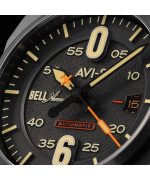 AVI-8 Bell X-1 Machbuster Automatic Leather Strap Iron Grey Dial AV-4115-06 Men's Watch