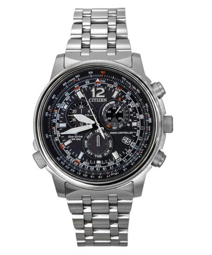 Citizen Promaster Sky Radio Controlled Chronograph Stainless Steel Black Dial Eco-Drive CB5860-86E 200M Men's Watch