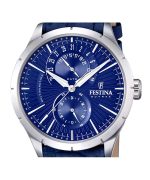 Festina Retro Multifunction Leather Strap Blue Dial Quartz F16573-7 Men's Watch