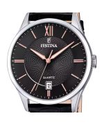 Festina Classics Leather Strap Black Dial Quartz F20426-6 Men's Watch