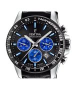 Festina Timeless Chronograph Leather Strap Black Dial Quartz F20561-6 100M Men's Watch