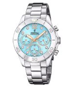 Festina Boyfriend Chronograph Crystal Accents Blue Dial Quartz F20603-4 100M Women's Watch